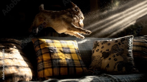 Leaping Lynx - A Moment of Feline Agility in Natural Light.