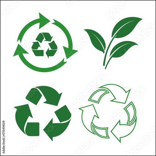 Recycle signs glyph multicolour