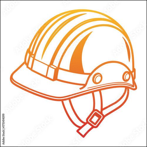 A high-quality vector illustration of an oilfield worker safety helmet, isolated on a white background
