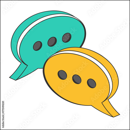 Speech bubbles multi colored