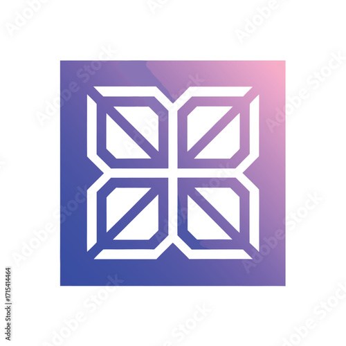 Holographic Logo with Letter B