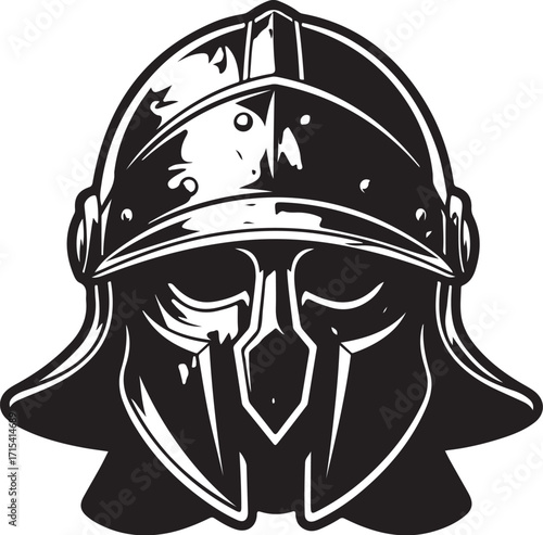 Medieval knight helmet silhouette symbol silhouette