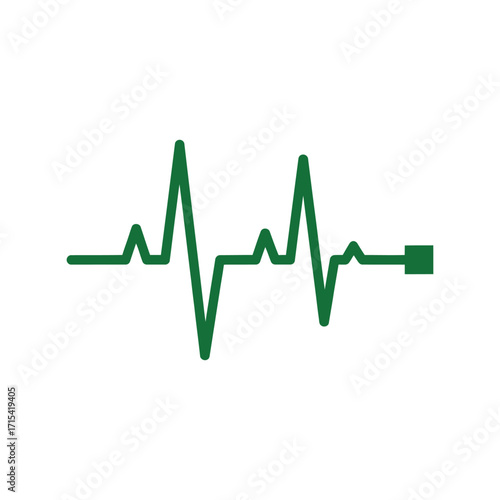 Healthy green heartbeat line pulse ekg ecg medical symbol graphic design illustration vector