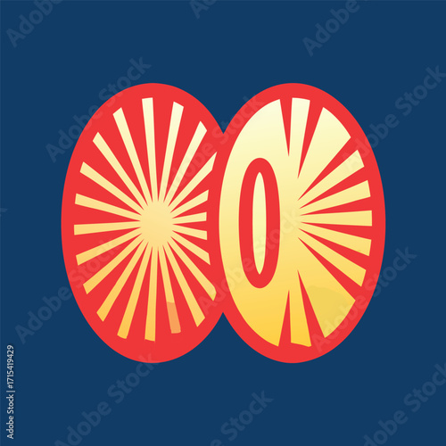 Solar Flare Logo with Letter O