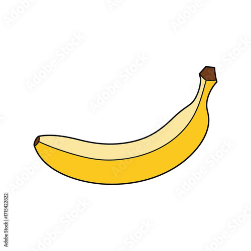 Healthy ripe yellow banana fruit isolated simple clean graphic food ingredient diet nutrition vector