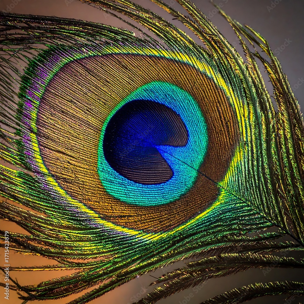 Obraz premium Close-up peacock feather