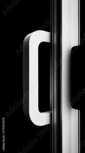 Modern Door Handle - Minimalist Design in Black and White.
