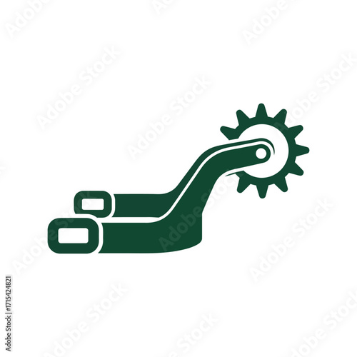 Rodeo horse riding spur cowboy western equestrian gear vector silhouette icon vector