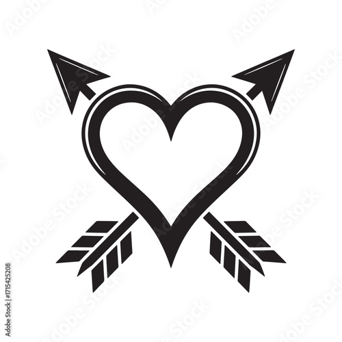 Cupid's Missed Shot A Heart Deflected The Arrows of Love Symbolizing Protection Resilience Love's Armor Romance's Near Miss Valentines Day Graphic