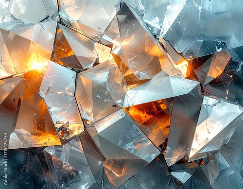 Golden Silver Crystal Shards