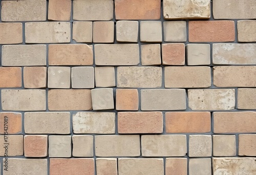 Wallpaper Mural Weathered patchwork of brown, gray, and vintage stone tiles  A rustic, shabby-chic concrete wall texture, backgrounds, grey Torontodigital.ca