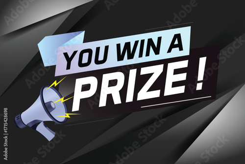 Enter to win prizes word concept vector illustration with megaphone and 3d style for use landing page, template, ui, web, mobile app, poster, banner, flyer, background, gift card, coupon, wallpaper 