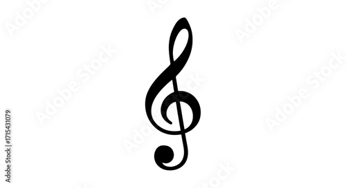 treble clef on white background