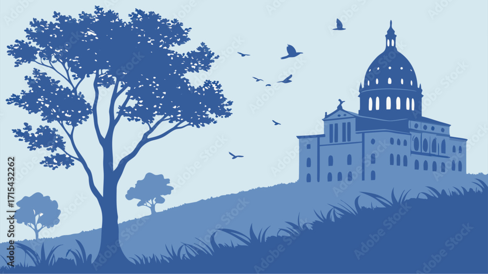 Elegant blue bokeh soft focus background design