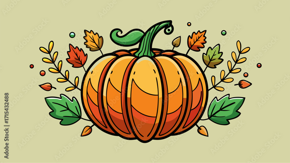 Naklejka premium Cute hand drawn pumpkin doodle collection