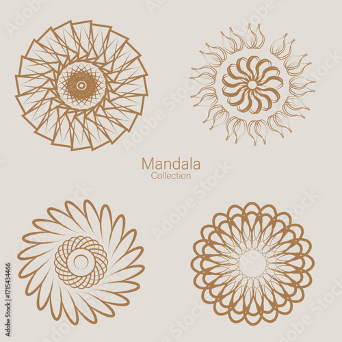 Set of mandala decorative and ornamental design