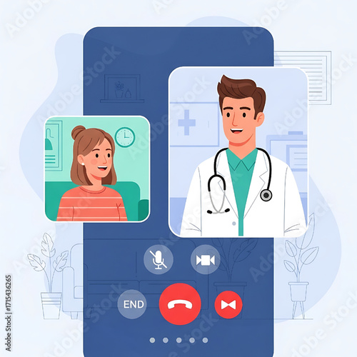 Online Doctor Consultation App Telemedicine Video Call Digital Healthcare Technology