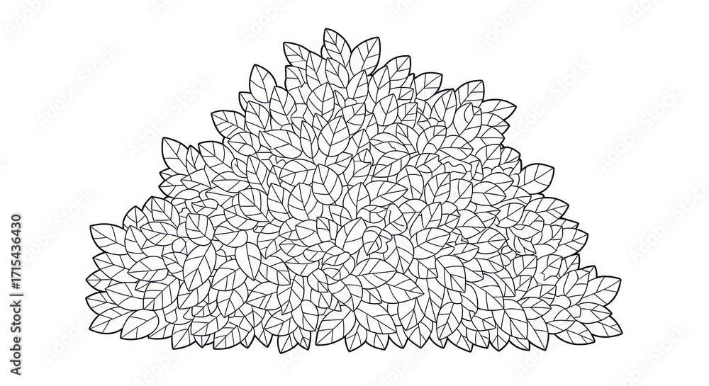 Black and white bush illustration