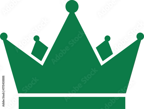 Green royal crown icon symbol symbolizing royalty power authority leadership success wealth and prestige vector