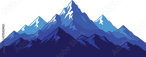 Abstract blue mountain peaks landscape nature scenic digital art vector illustration vector