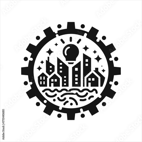 lot sensor vector silhouette clip art logo design concept  illustration