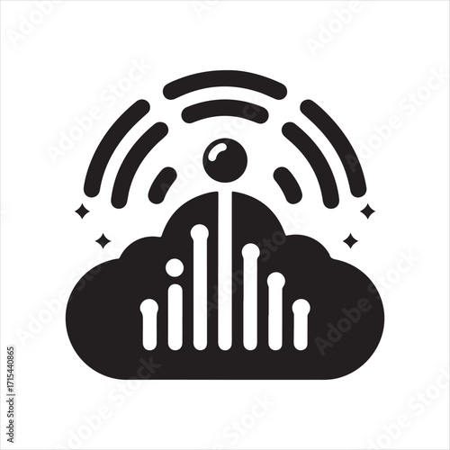 lot sensor vector silhouette clip art logo design concept  illustration