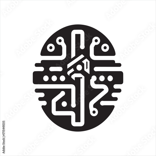 lot sensor vector silhouette clip art logo design concept  illustration