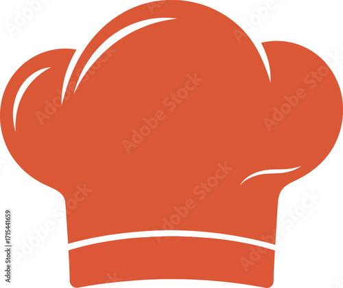 Vibrant orange chef hat icon symbol culinary professional kitchen symbol gastronomy food service emblem vector