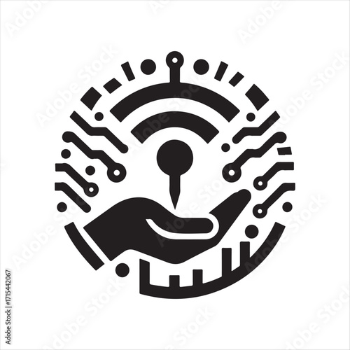 lot sensor vector silhouette clip art logo design concept  illustration