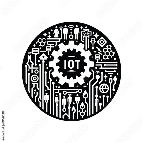 lot sensor vector silhouette clip art logo design concept  illustration