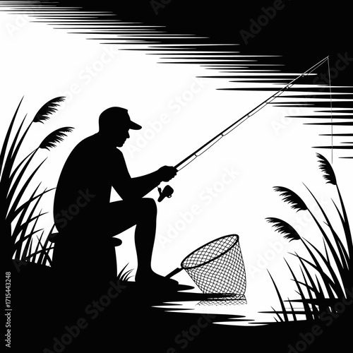 fisherman with fishing rod