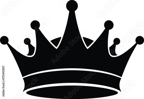 Regal crown silhouette symbol of royalty leadership power authority success royal symbol emblem icon vector