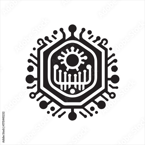 lot sensor vector silhouette clip art logo design concept  illustration