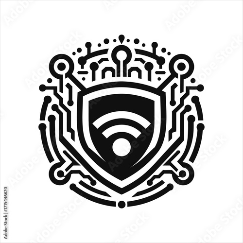lot sensor vector silhouette clip art logo design concept  illustration