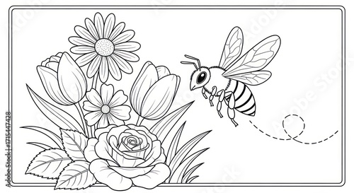 Floral design with bee