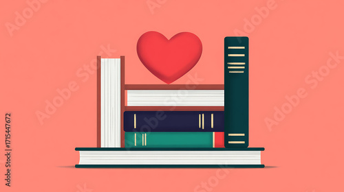 Books symbolize knowledge and love for learning, representing equality, morality, and justice in beautiful concept