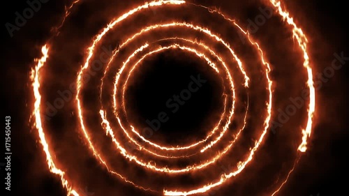 fire effect  circle waves loop animation background