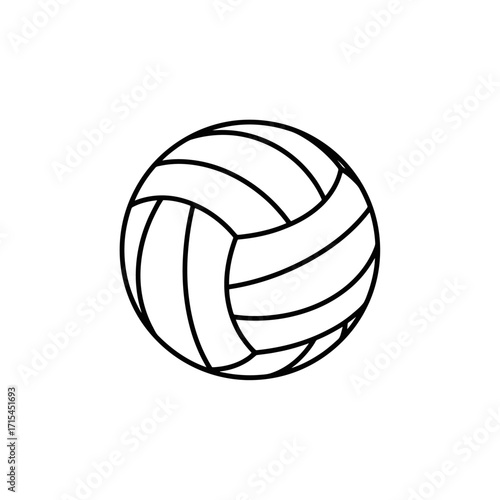 Minimalist Volleyball Illustration for Sports Promotion, Team Branding, and Recreational Activity Designs, Suitable for Print and Digital Media Projects.