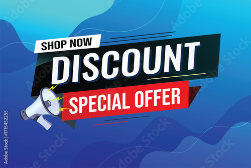 discount special offer word concept vector illustration with lines modern futuristic 3d style for landing page template web mobile app poster banner flyer background gift card coupon label wallpaper 