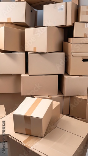 Cardboard boxes stacked high (1)