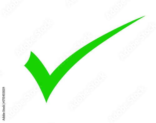 Green check mark symbol, isolated on transparent background