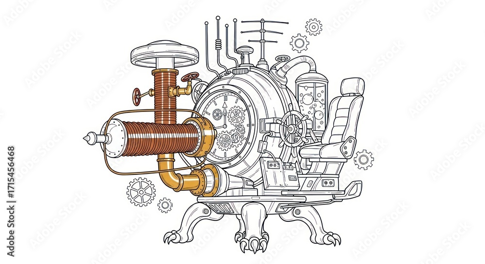 Fototapeta premium Steampunk turtle vehicle design