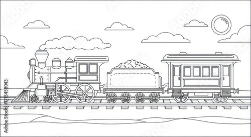 Vintage train illustration