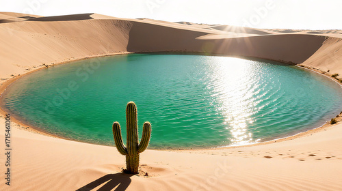 Sunlit desert oasis