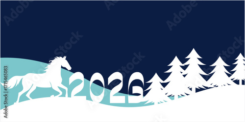 Wallpaper Mural 2026 new year illustration. Winter holiday decoration background. Happy new year 2026. Torontodigital.ca