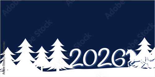 Wallpaper Mural 2026 new year illustration. Winter holiday decoration background. Happy new year 2026. Torontodigital.ca