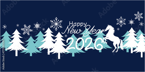 Wallpaper Mural 2026 new year illustration. Winter holiday decoration background. Happy new year 2026. Torontodigital.ca
