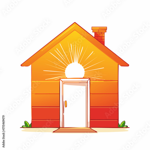 A delightful vector home concept, radiating warmth and new beginnings, inspiring good thoughts to fly freely and dreams to be flying towards a brighter, more energetic future