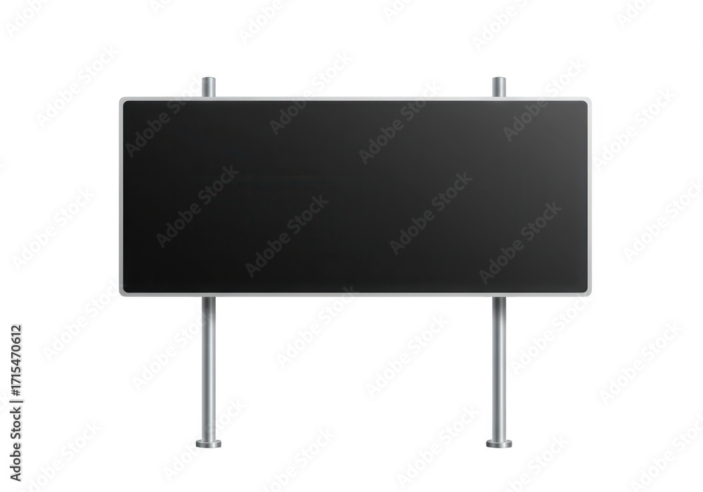 Obraz premium Modern digital billboard with sleek metallic frame and two supporting legs isolated on transparent background