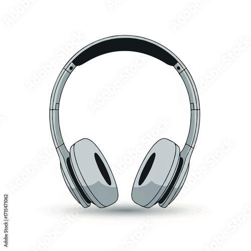Gray wireless over-ear headphones with black accents on a white background